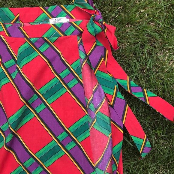 Vintage 1970s Tartan Check Cotton Maxi Wrap Skirt - Picture 6 of 8